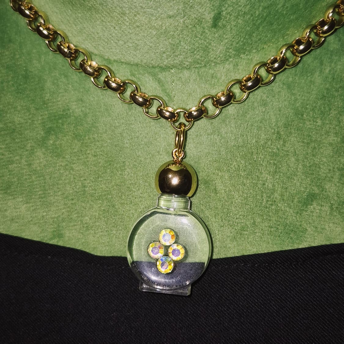 90s 프랑스 빈티지 크리스탈 퍼퓸 보틀 목걸이 상품이미지7