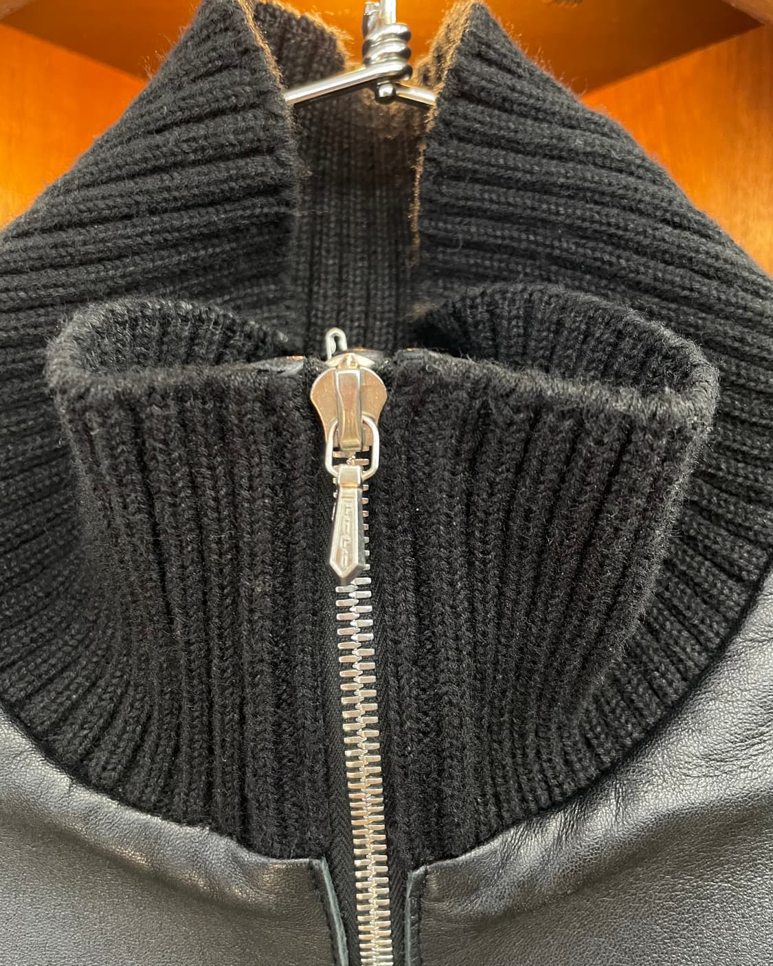 [M] riri Zip 빈티지 레더 봄버 자켓 상품이미지2