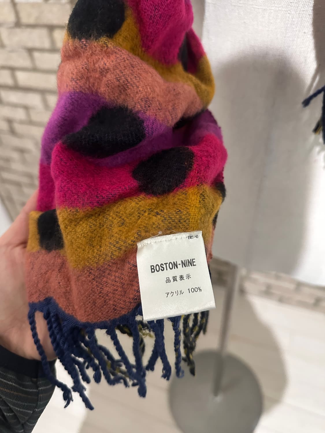 BOSTON-NINE 멀티 컬러 도트 니트 머플러 상품이미지2