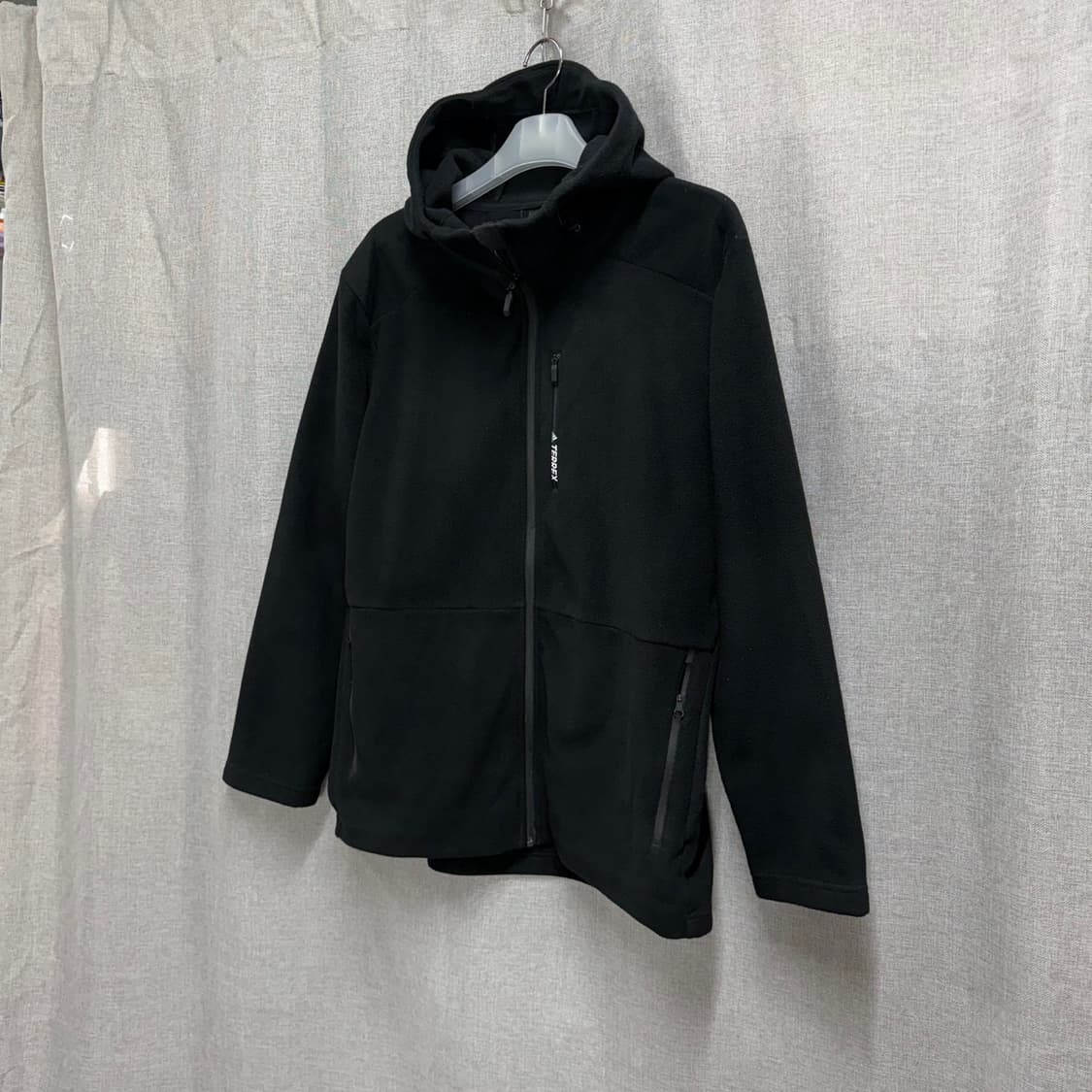 [3XL/슬림] 아디다스 테렉스 후리스 블랙 기모 후드집업 상품이미지3