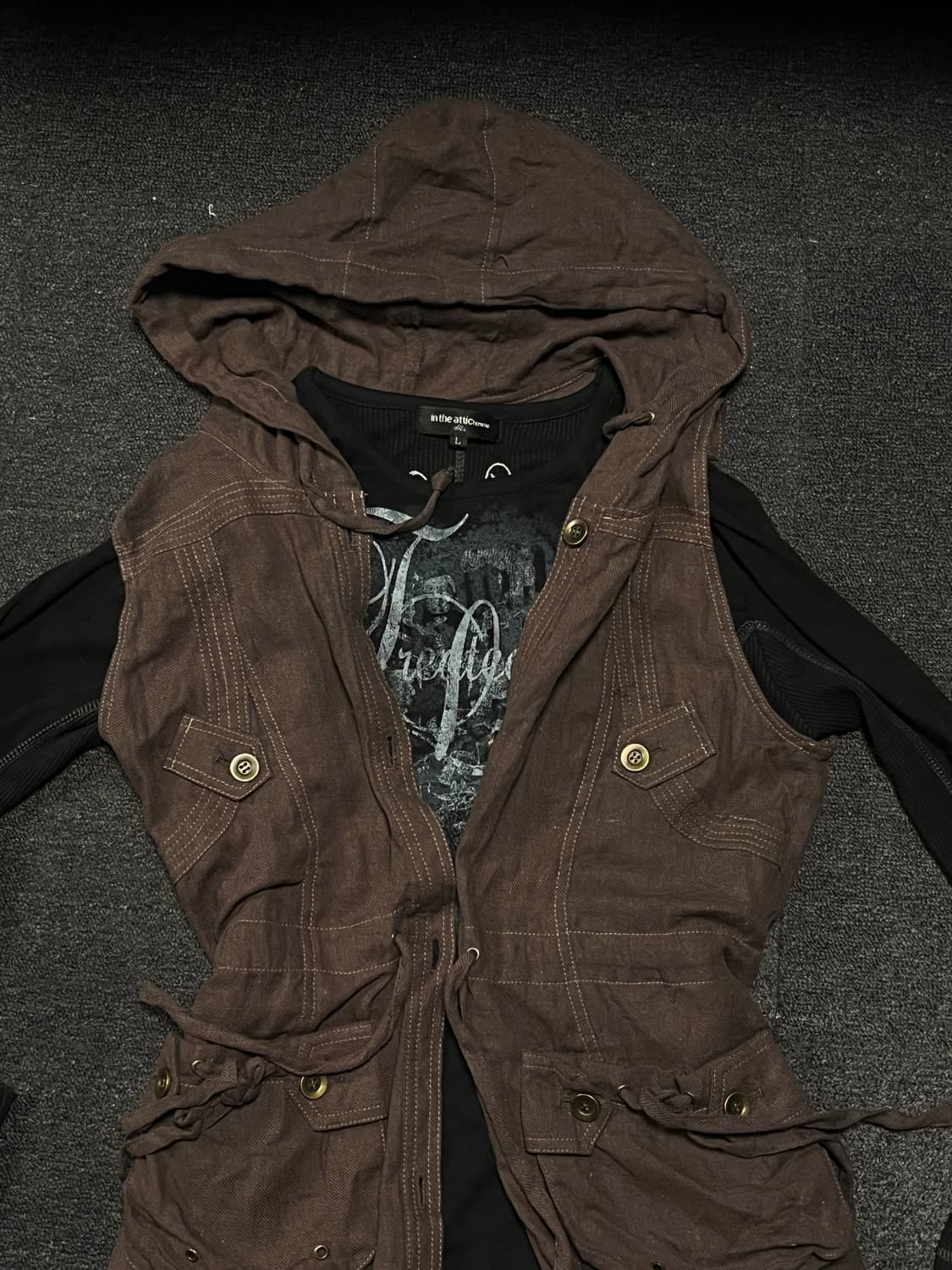 Dark Grunge-vest hoodie(Cargo) 상품이미지2