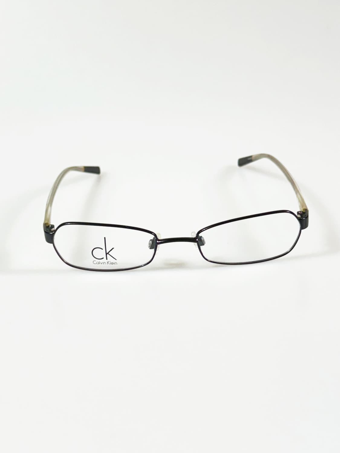 캘빈클라인 블랙 메탈 슬림 스퀘어 빈티지 안경 상품이미지2