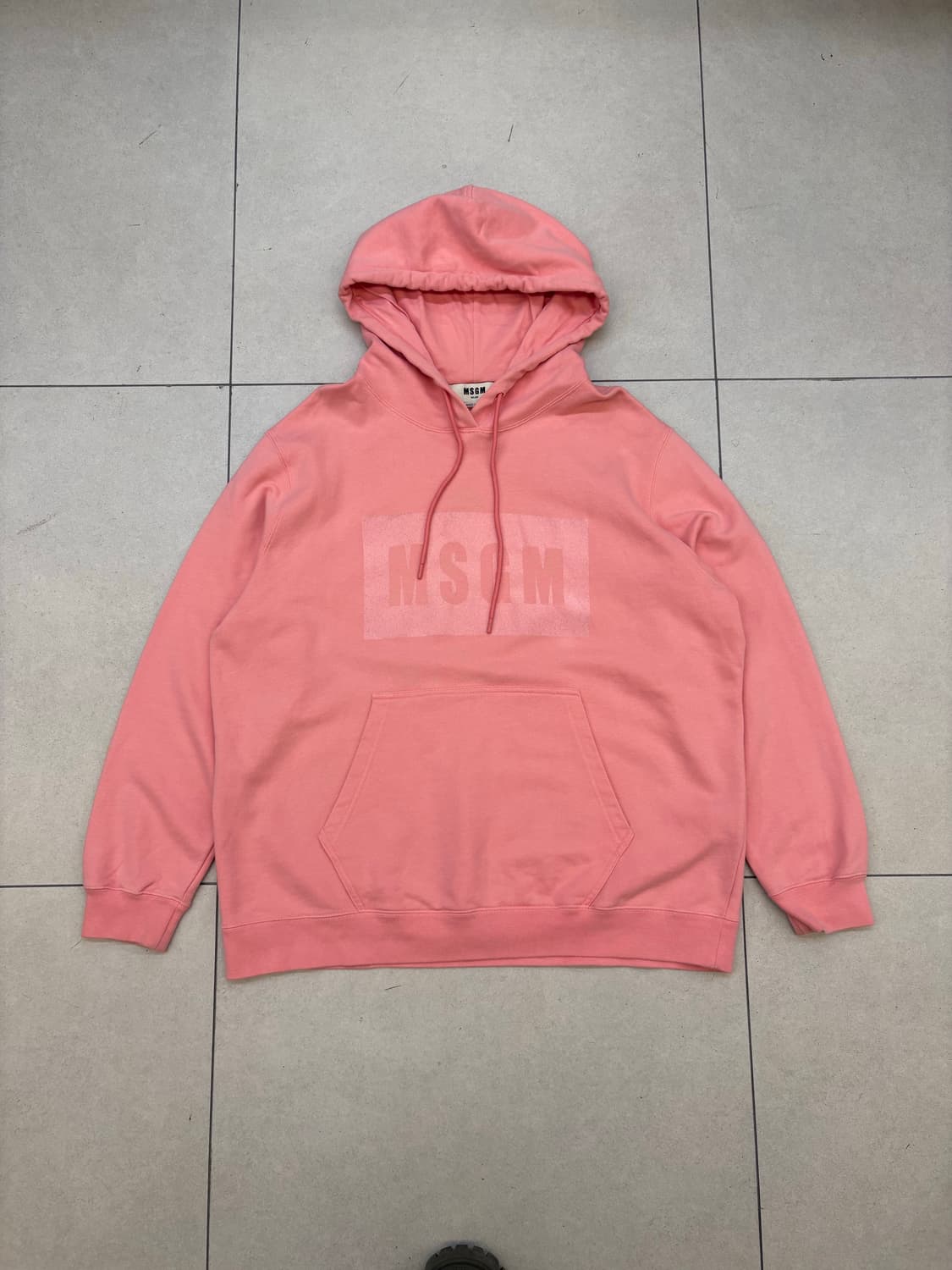 MSGM 로고 핑크색 후드티 상품이미지2