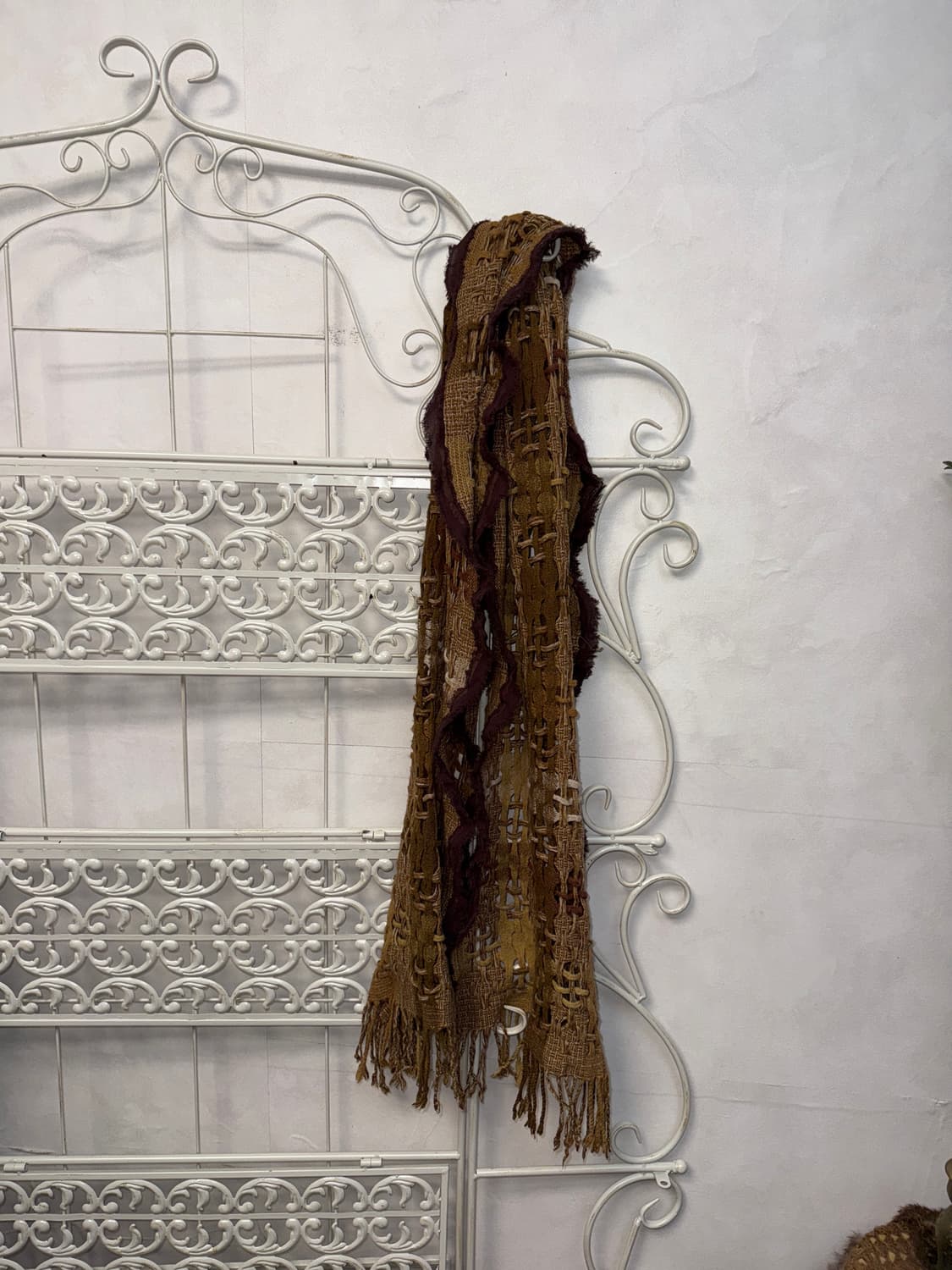 Mixed brown grunge net knit muffler 상품이미지4