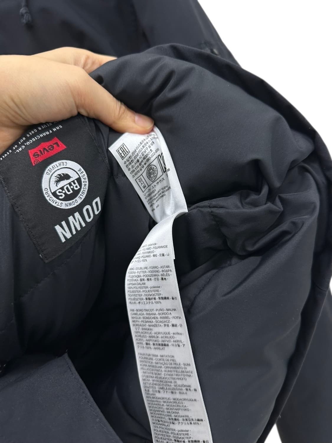 리바이스 덕다운 카라코람 야상패딩 블랙 (L) 상품이미지9