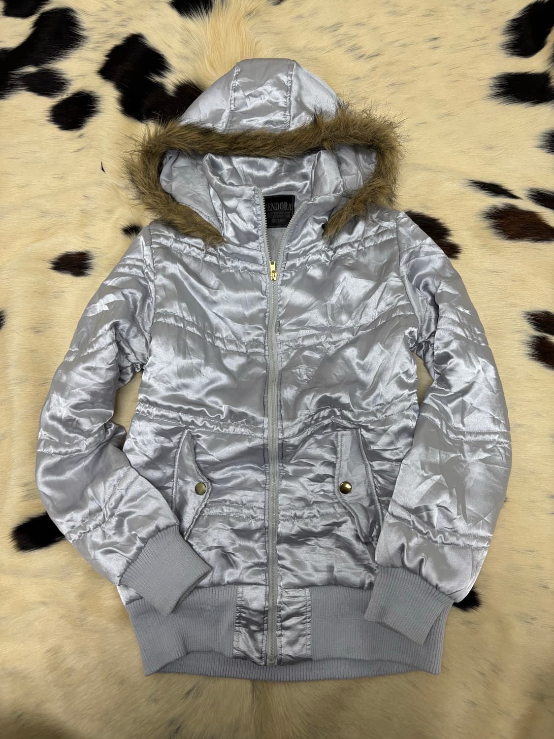 [PENDORA]2000s Mood Silver Fur Hoodie Pa 상품이미지6