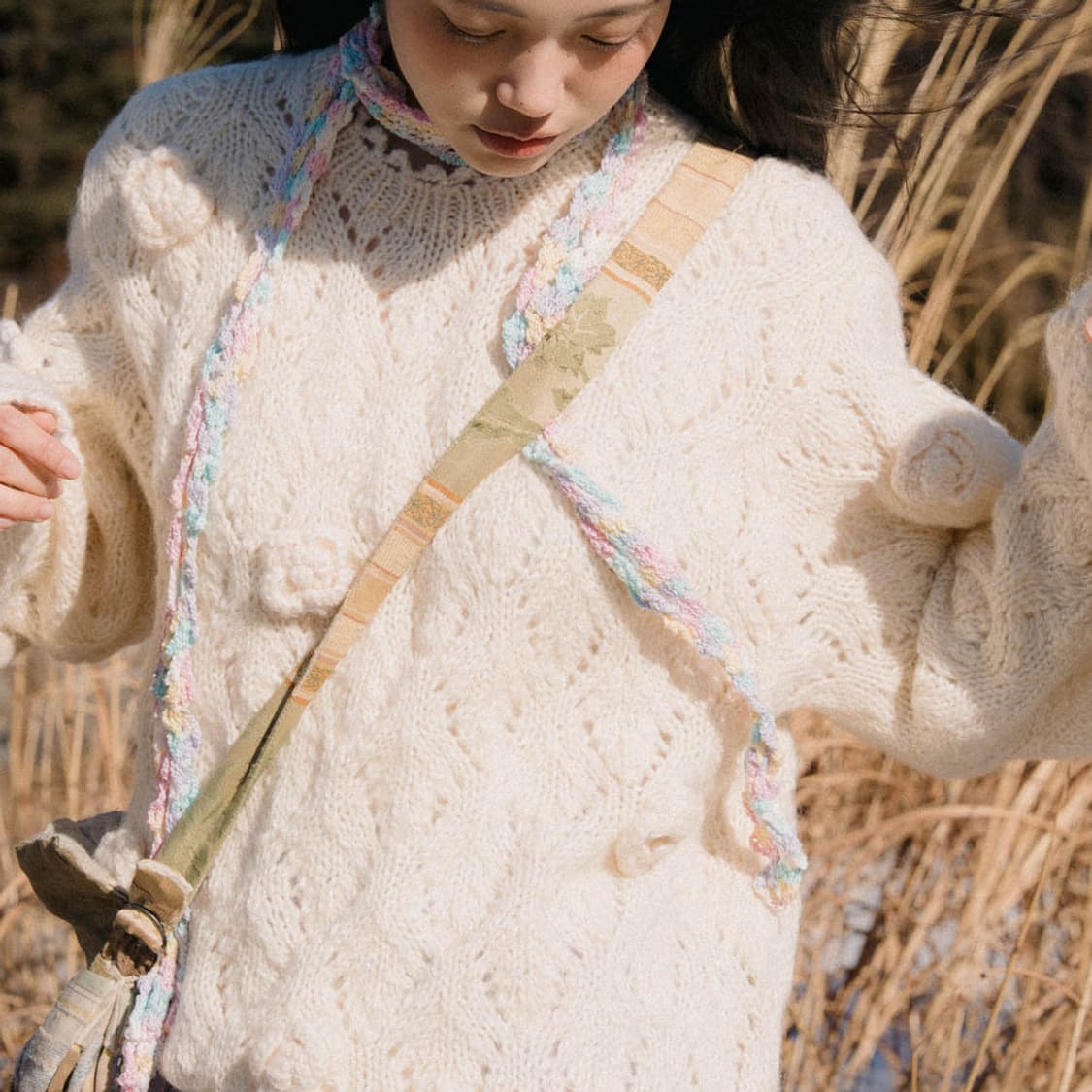 크림 포크로어 로즈 니트 상품이미지2