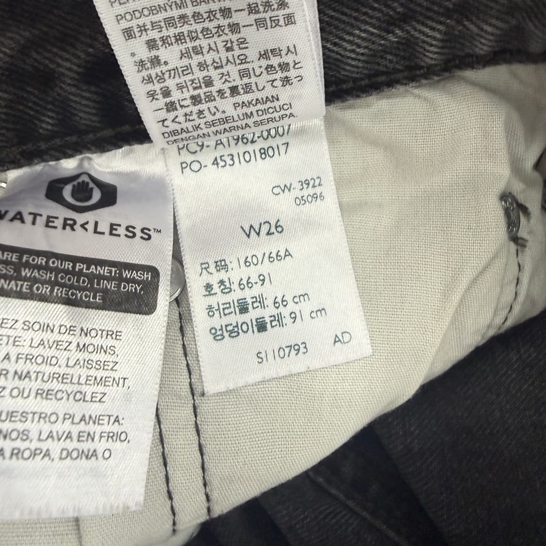 (26)리바이스Levis 501 90s 흑청데님 반바지 상품이미지6