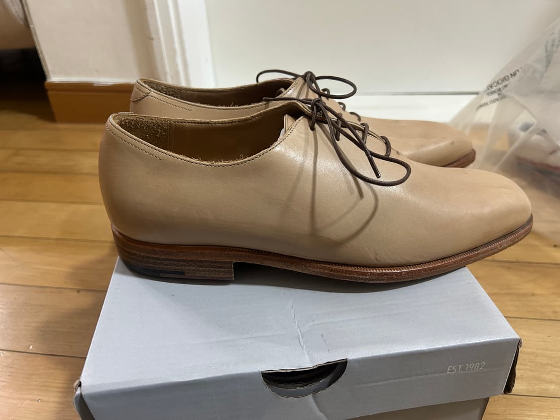 (정품) 벨루티 남성 더비 슈즈 베이지 상품이미지3