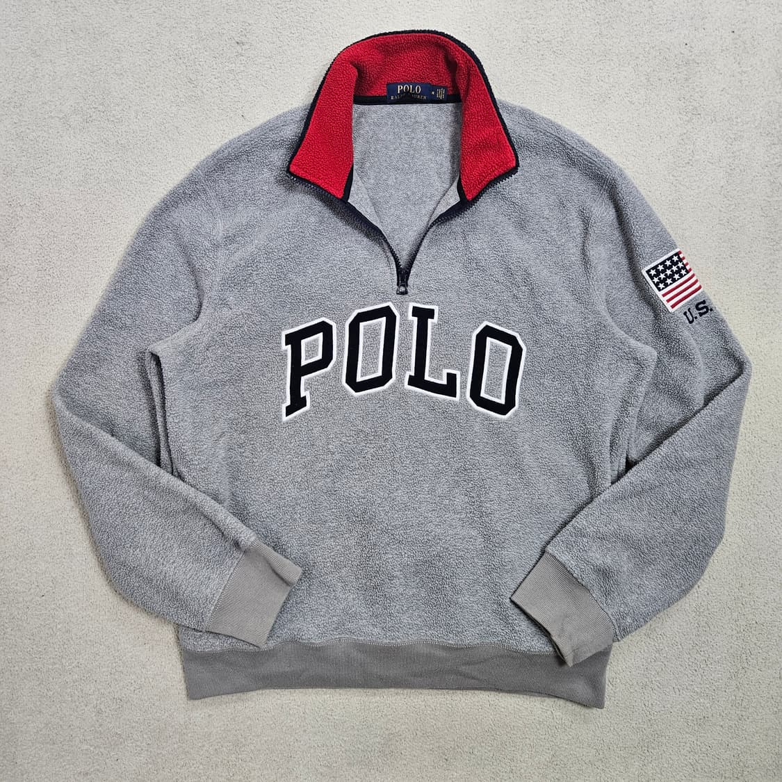 폴로 랄프 로렌 성조기 하프 집업 플리스 M 상품이미지2