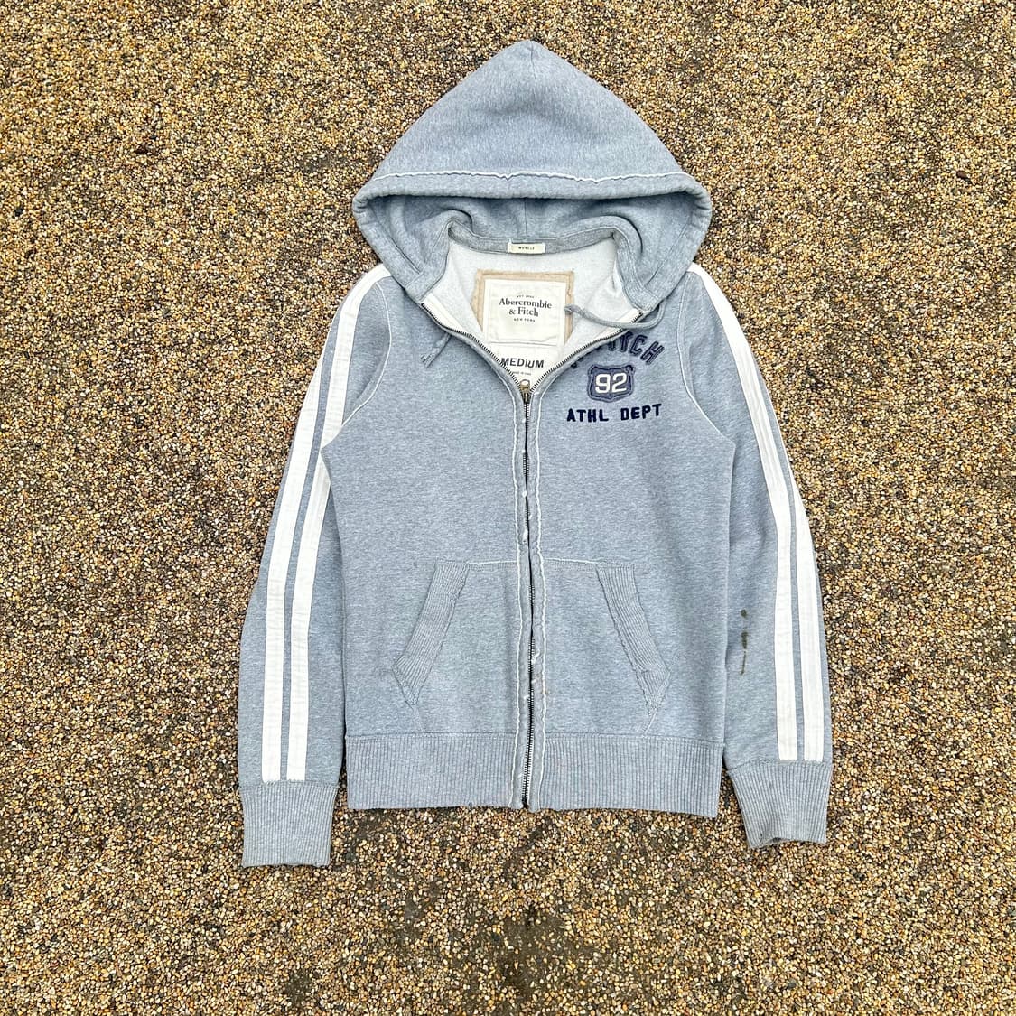 아베크롬비(Abercrombie) 그레이 Y2K 사이드 라인 후드집업 상품이미지1