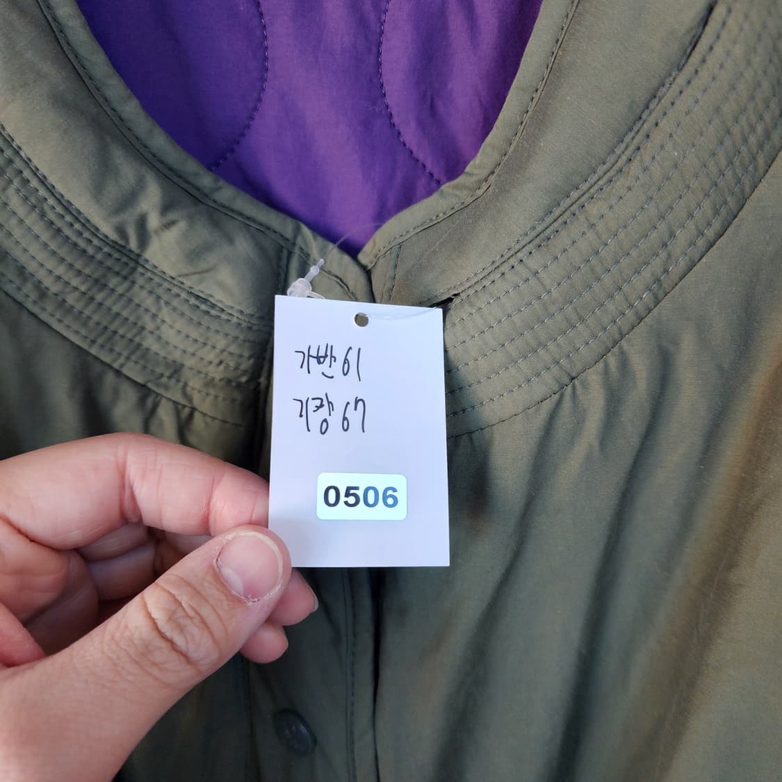 베네통 리버시블 카키색 숏 패딩 점퍼 상품이미지10