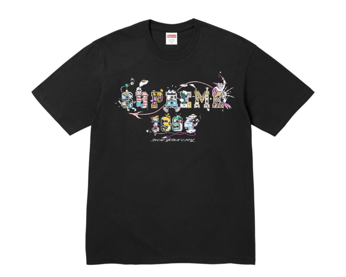 슈프림 바시티 티셔츠 블랙 - 24SS 상품이미지1