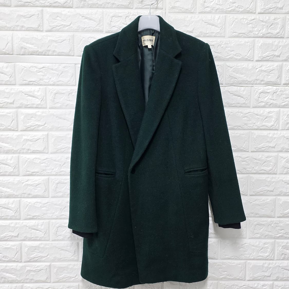 택포// 메긴 여성 모직 롱코트 그린 S 상품이미지1