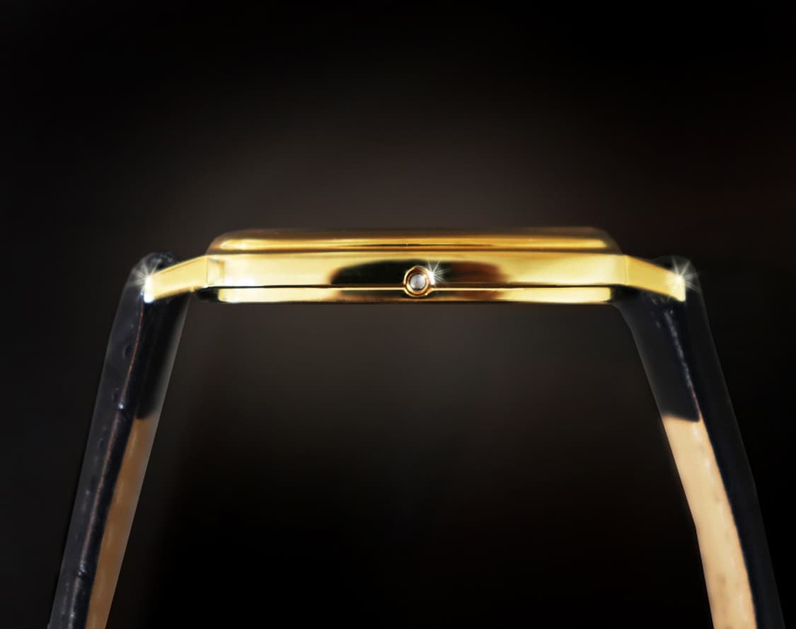 오메가 드빌 블랙 투톤 다이얼 남녀공용 쿼츠 가죽 시계 상품이미지6