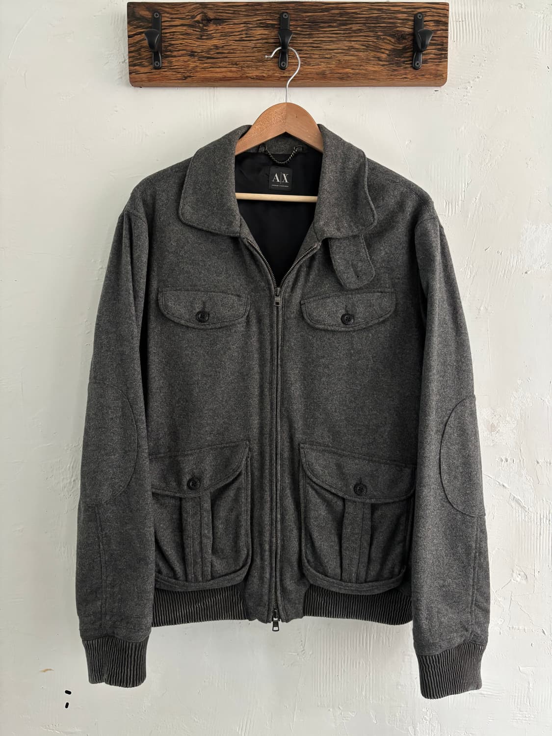 Armani Exchange 아르마니 익스체인지 그레이 울-캐시미어 혼방 상품이미지1