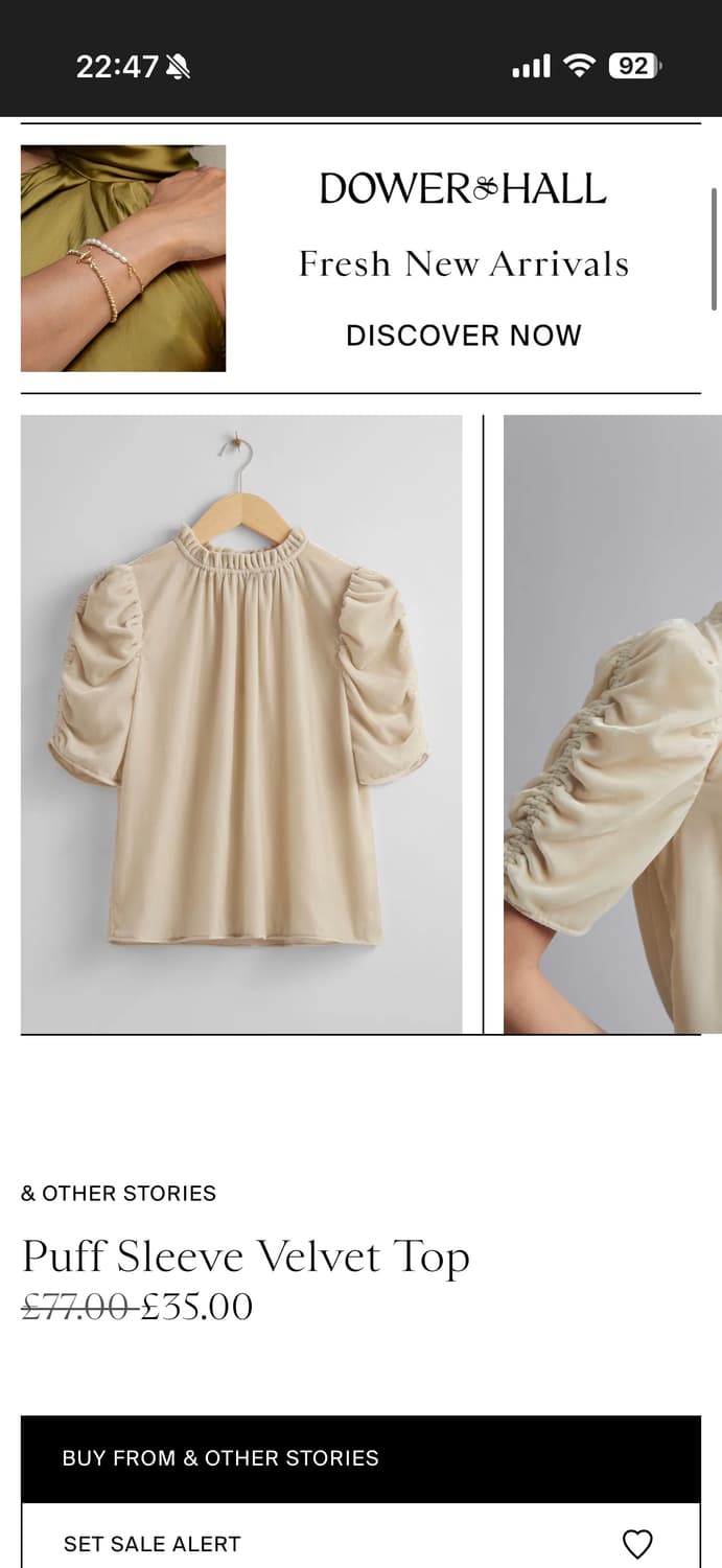 앤아더스토리즈 벨벳 탑 상품이미지4