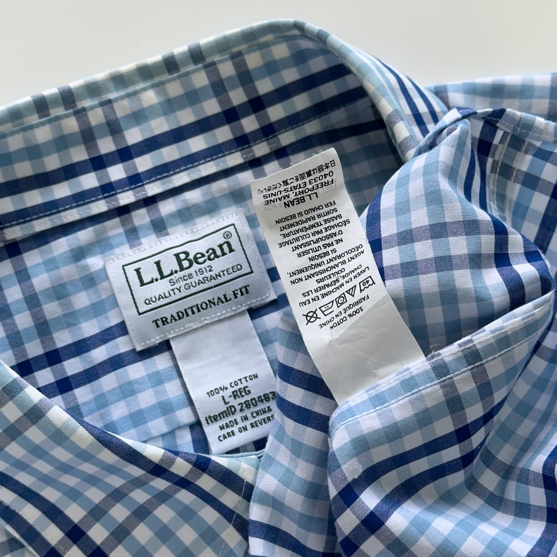LLBEAN 엘엘빈 체크 셔츠 블루 상품이미지3