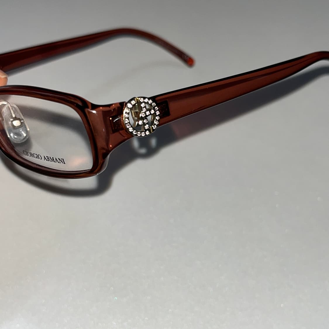 Giorgio Armani 큐빅 브라운 안경테 deadstock 상품이미지4