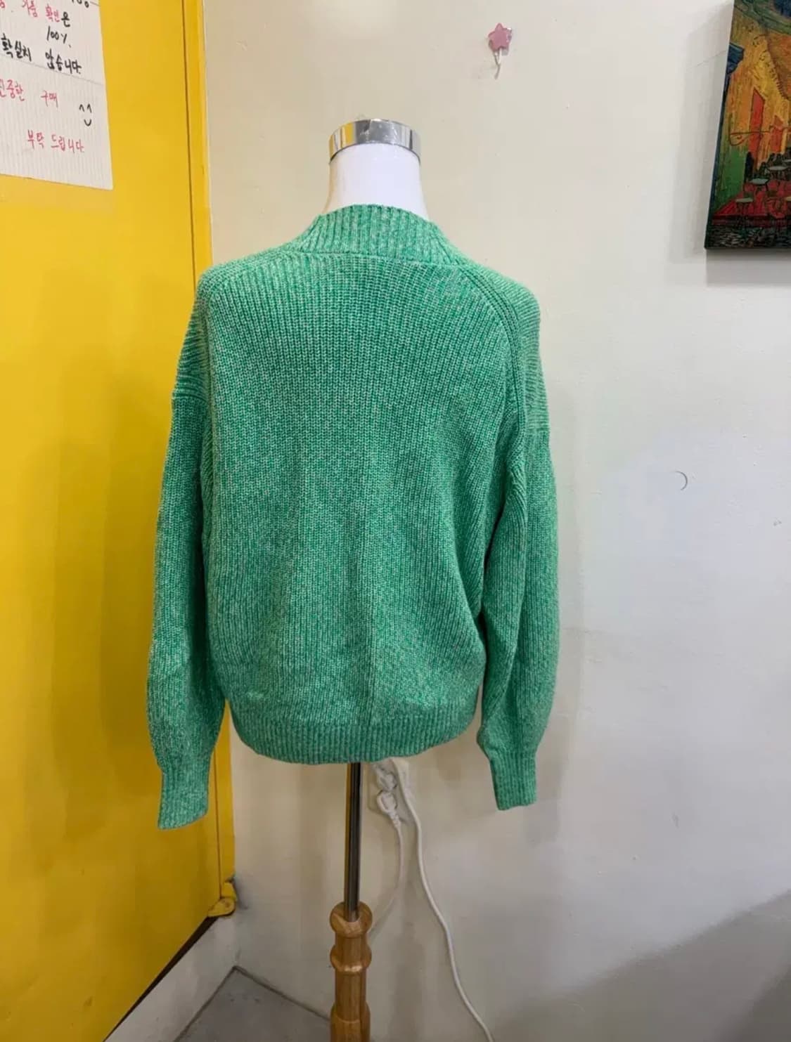 COS 코스 멜란지 그린 브이넥 니트 가디건 EUR S 상품이미지7
