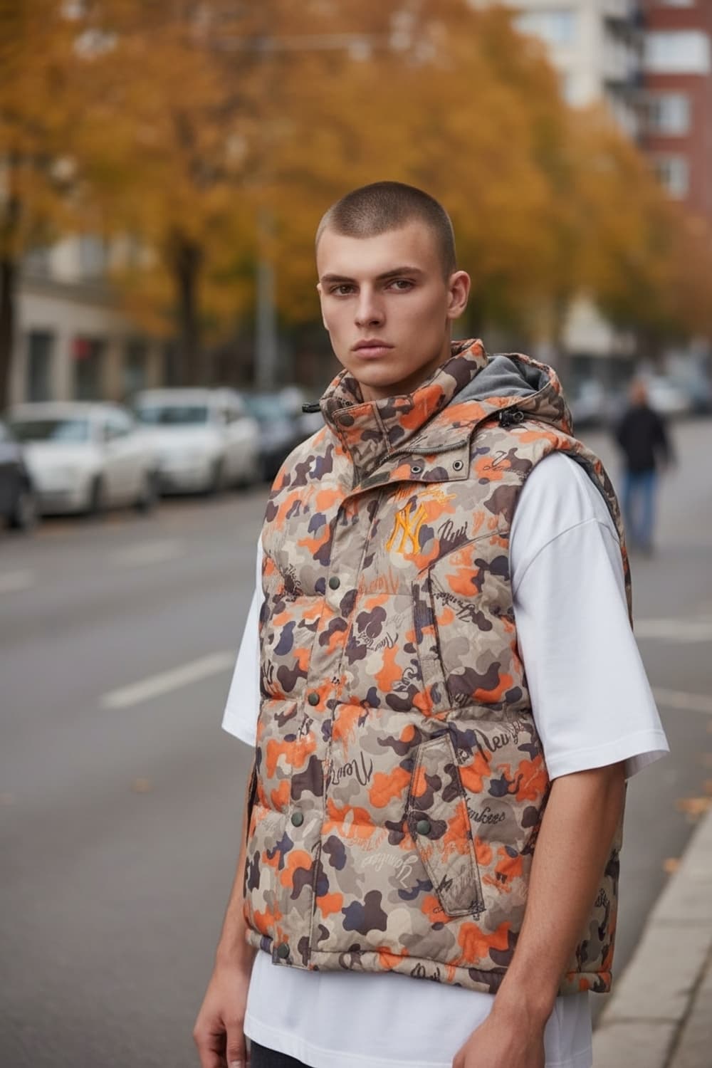 MLB NY 양키스 카모 패딩 베스트 상품이미지1