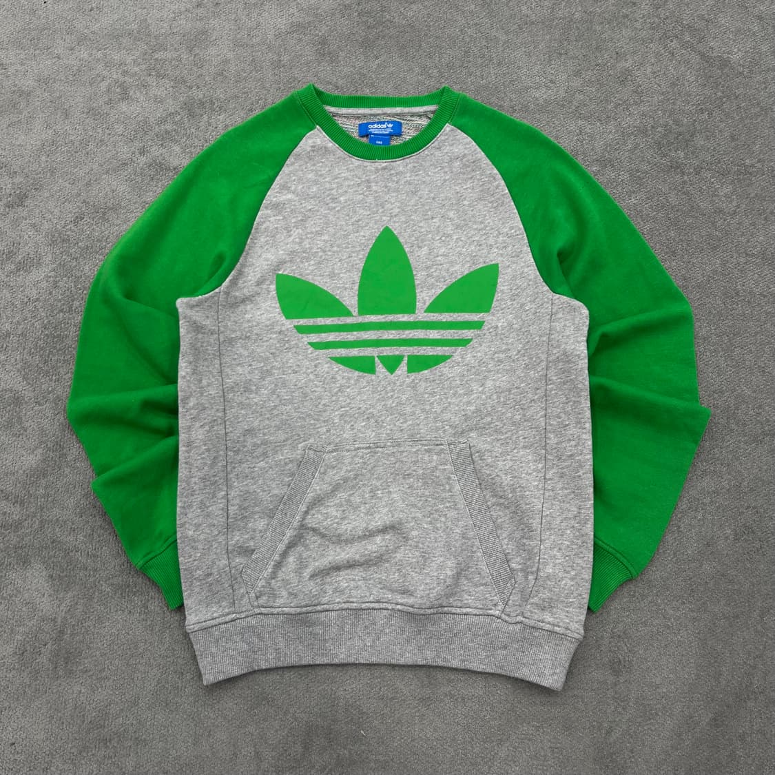 85 아디다스 트레포일 맨투맨 회색/녹색 상품이미지1