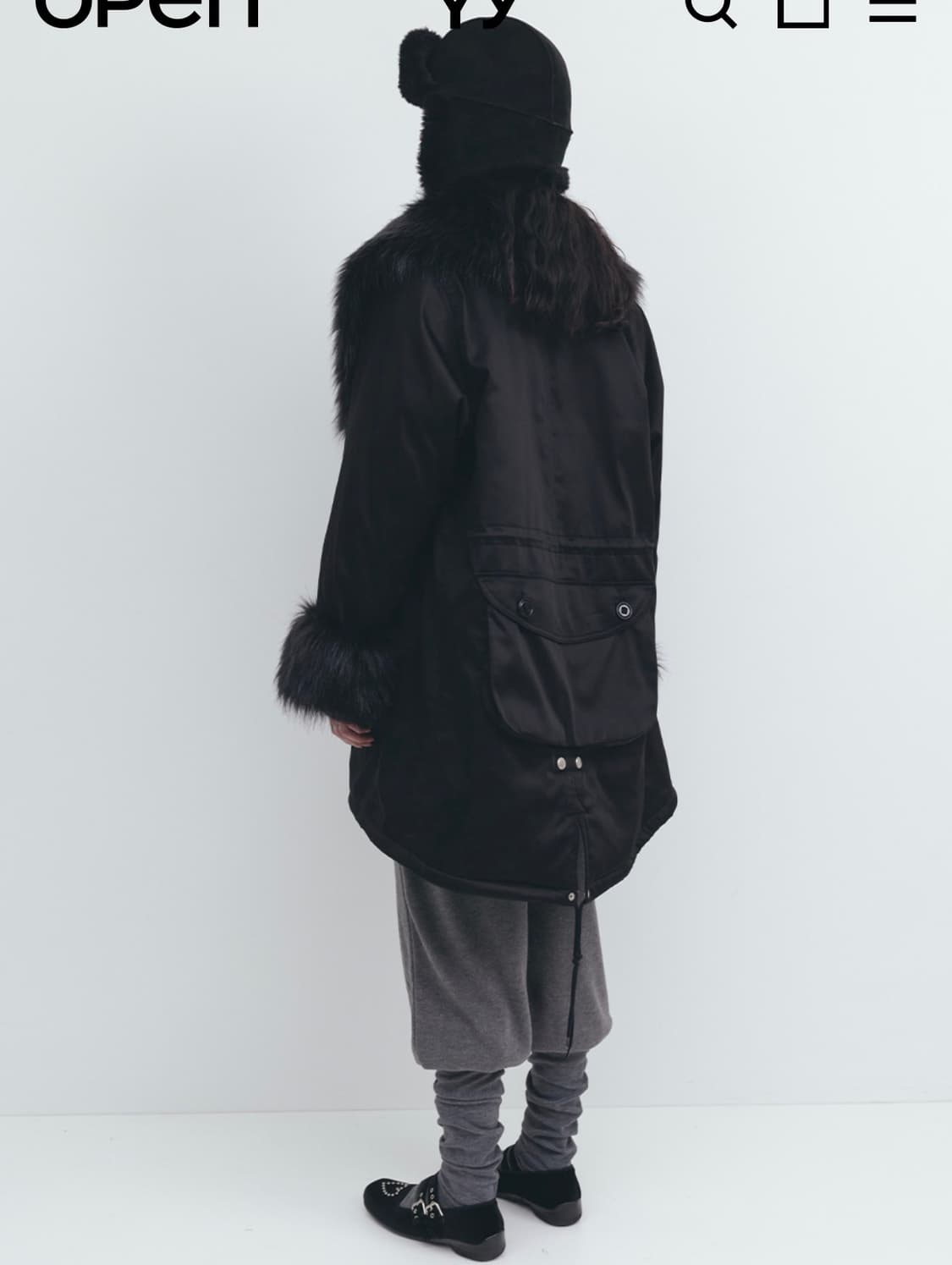 Openyy faux fur trimming safari jacket 상품이미지4