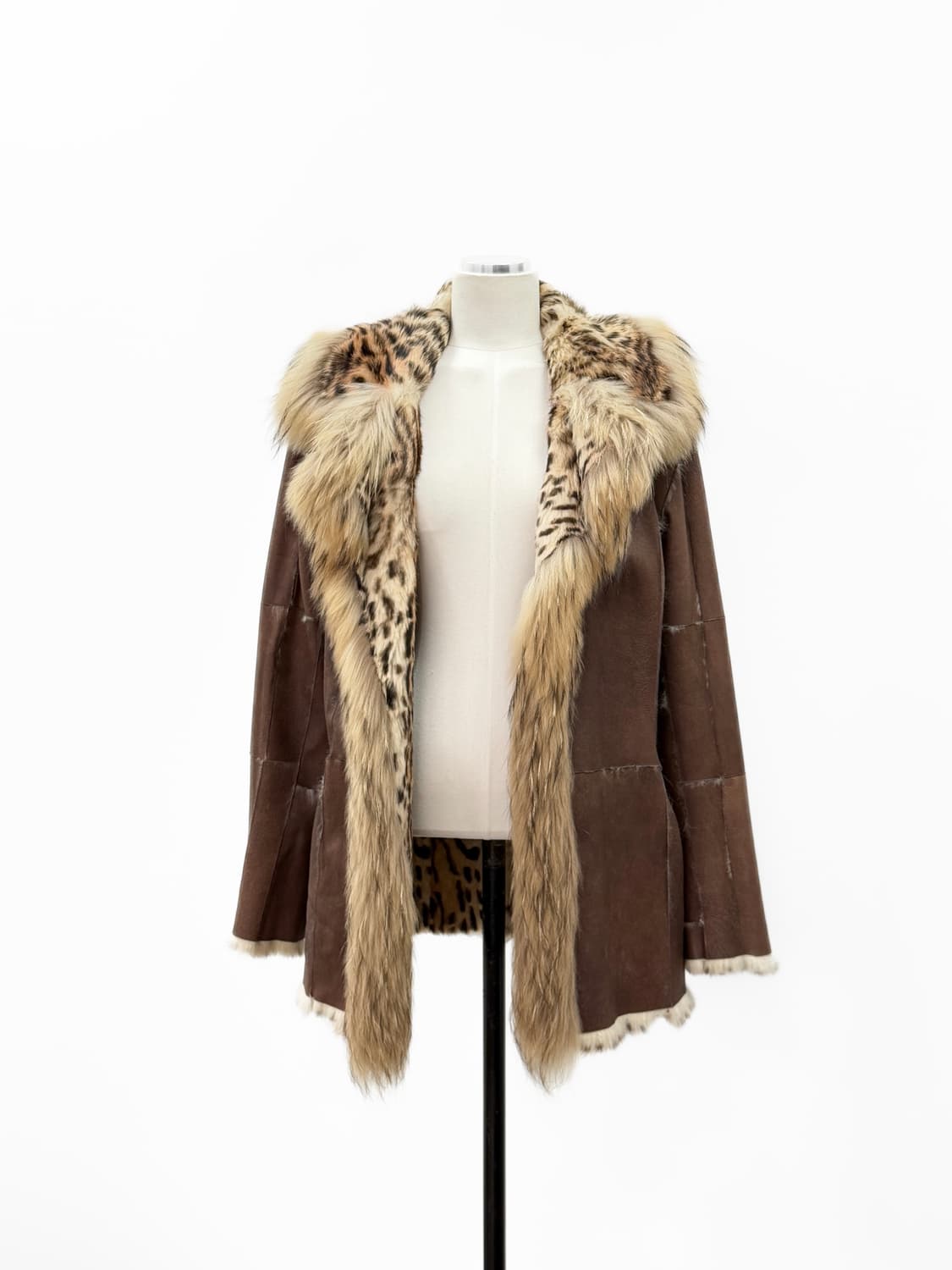 Pellessimo Paris 레오파드 래빗 & 폭스 퍼 리버시블 자켓 상품이미지2