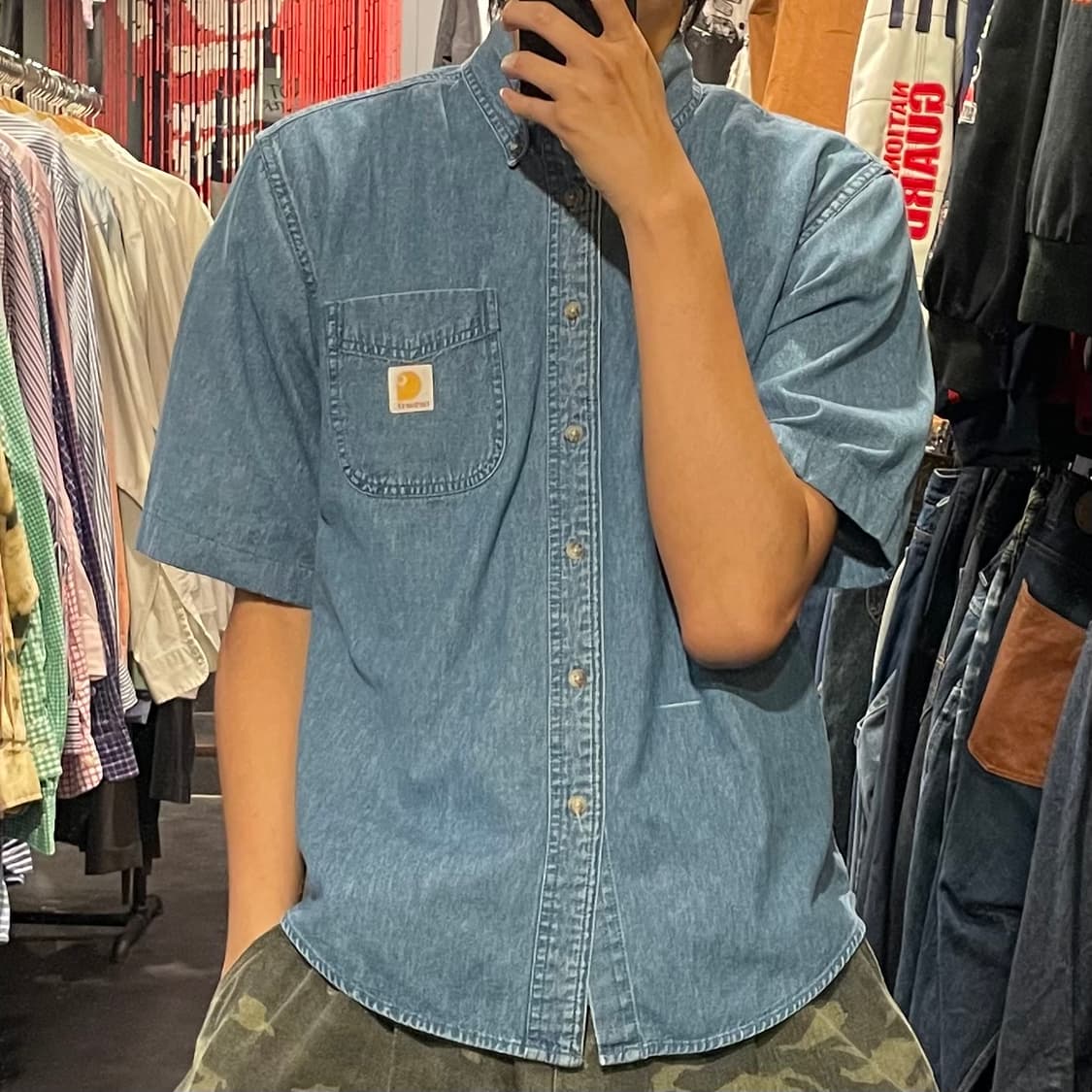 [IM] carhartt 칼하트 데님 반팔셔츠 상품이미지1