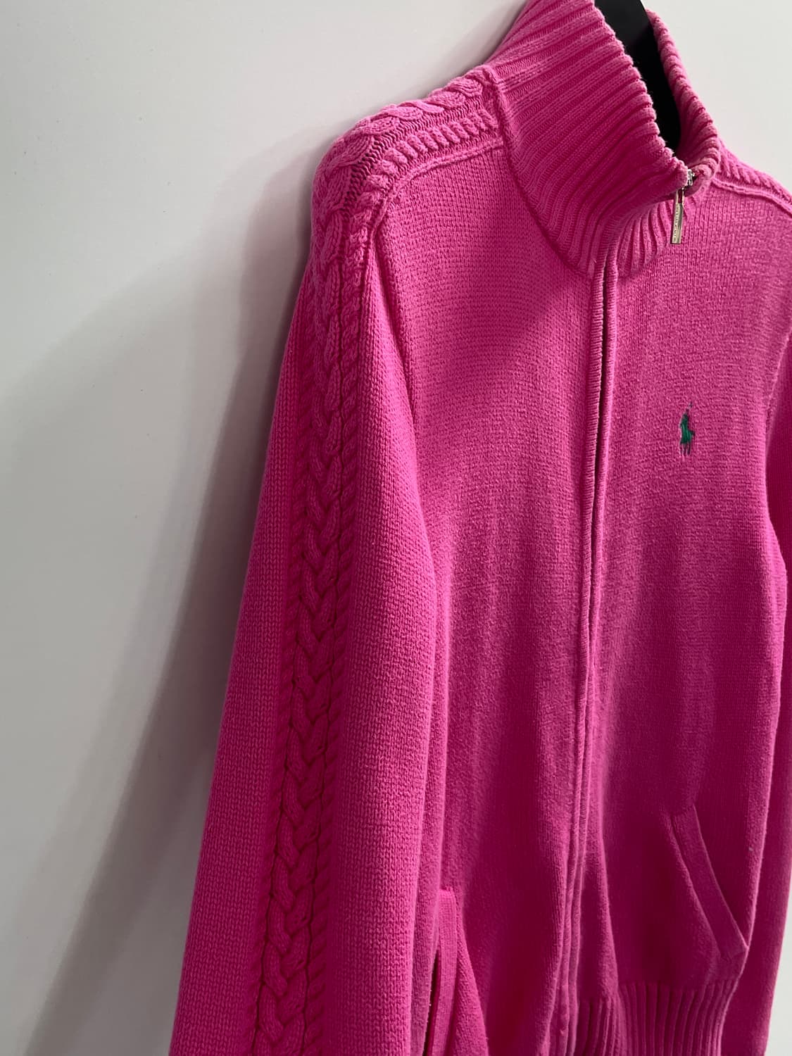 폴로 랄프로렌 우먼스 핑크 니트집업 (on.662) 상품이미지4