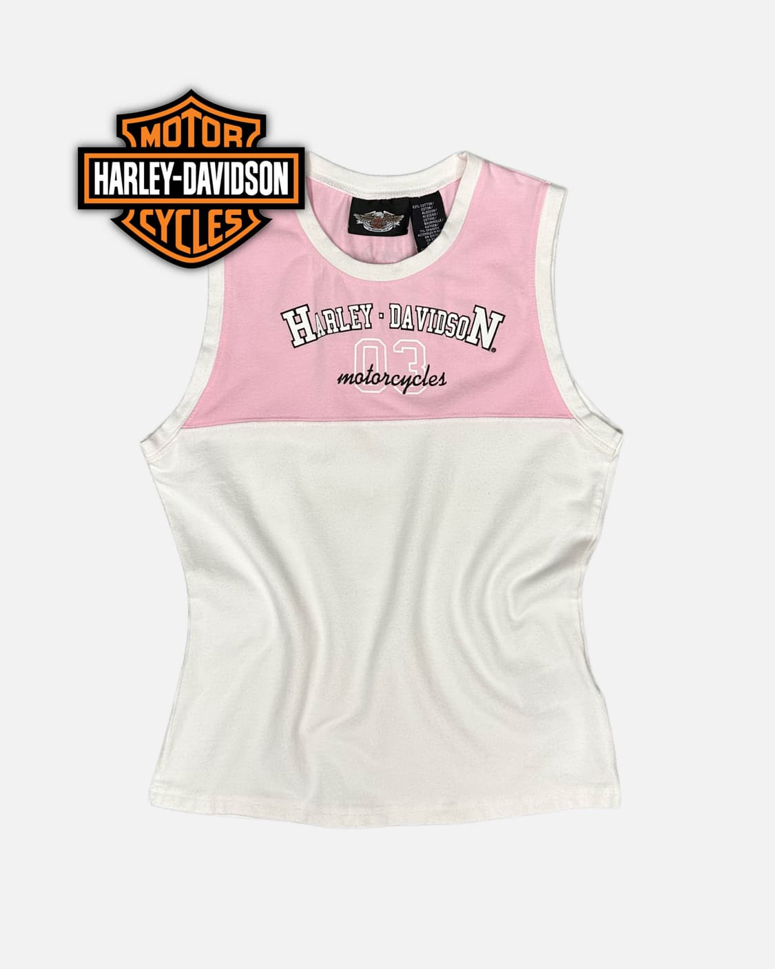 pink white logo sleeveless 상품이미지1