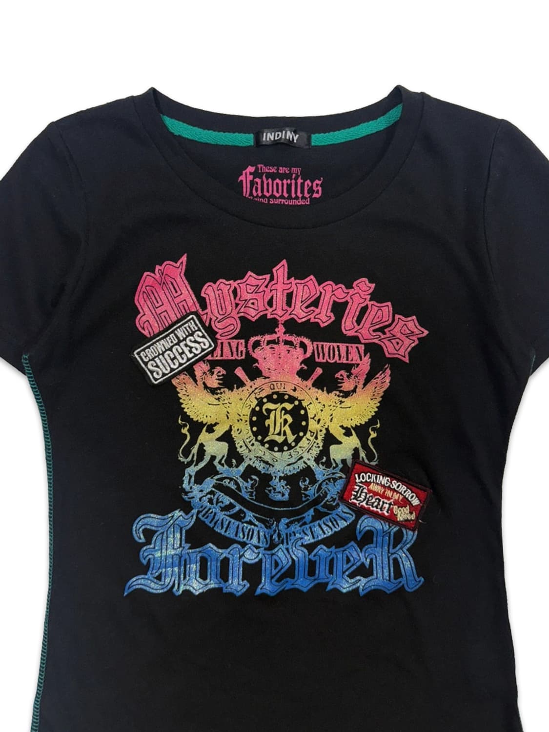 빈티지 블랙 레터링 슬림 반팔티 상품이미지3