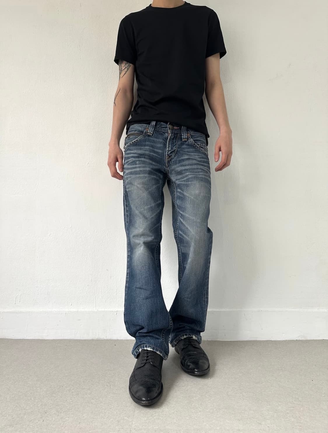 리바이스 507 젬스톤 워싱 블루 플레어진 상품이미지2