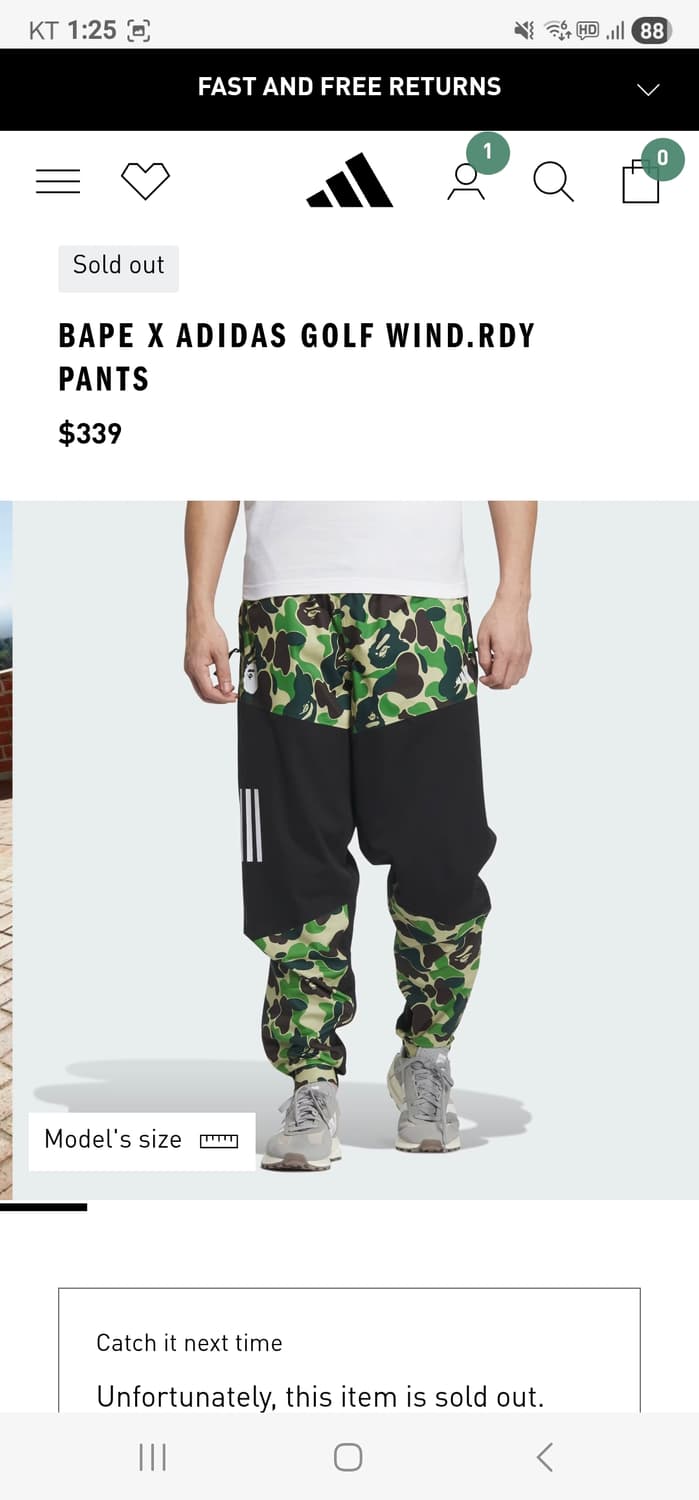 BAPE x adidas Golf WIND.RDY Pants 상품이미지1