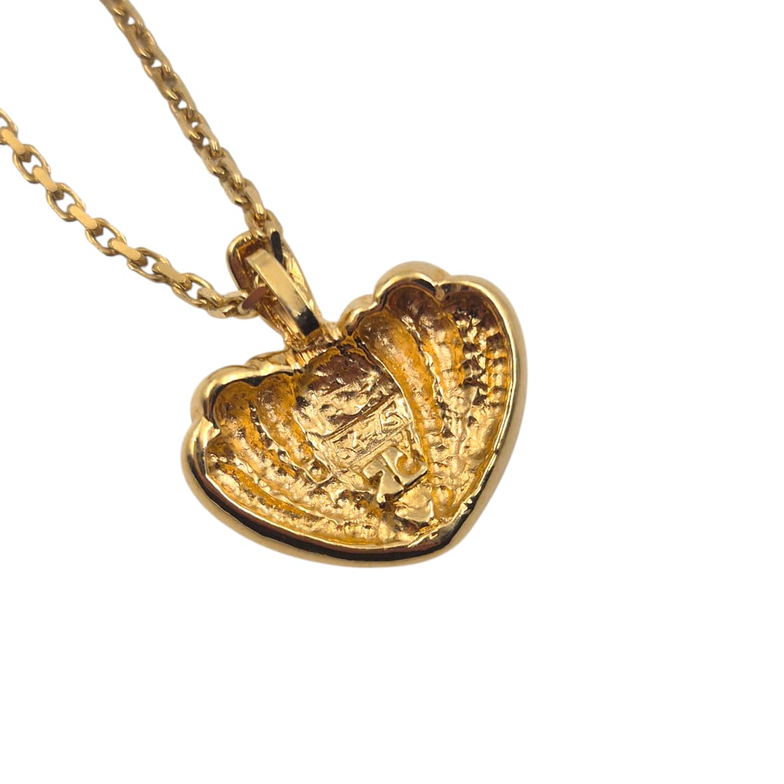 90s 꾸레쥬 하트 쉘 라인 큐빅 목걸이 상품이미지4