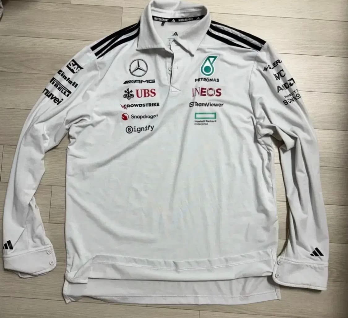 아디다스 메르세데스 f1 롱슬리브 팀 폴로 L 상품이미지2