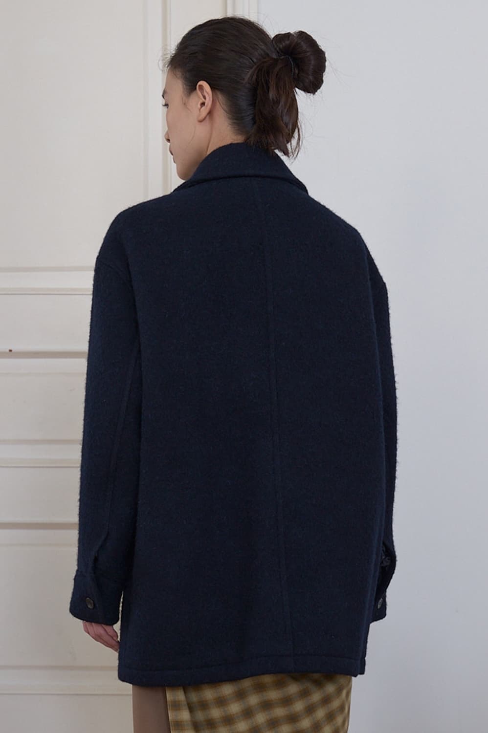 마조네 ALPACA HALF MAC COAT_NAVY M사이즈 상품이미지4