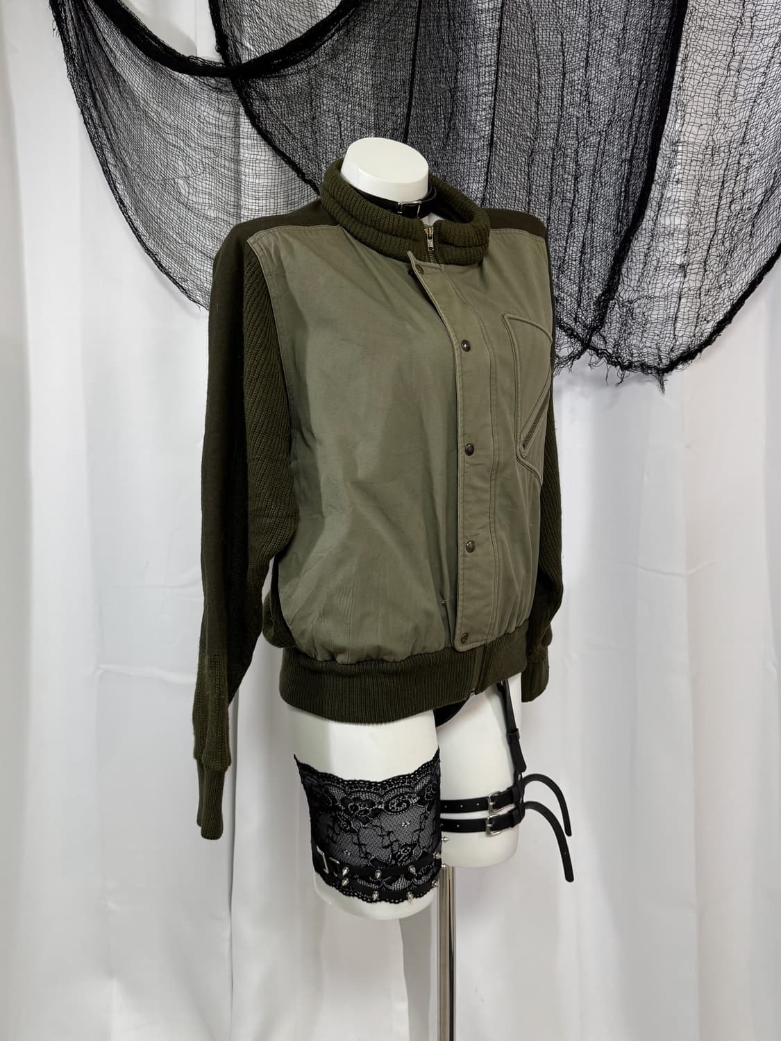 khaki knit jacket 상품이미지2