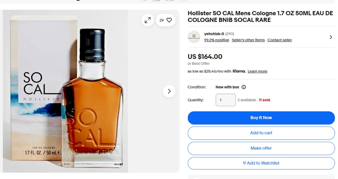 Hollister SO CAL 향수 50ml (단종) 상품이미지4