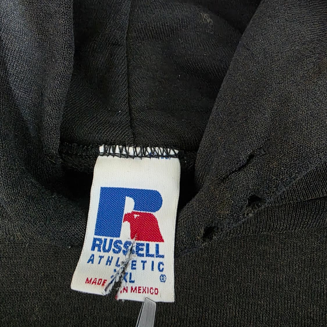 [XL] 90s 빈티지 러셀 애슬레틱 후드 블랙 트래쉬드 상품이미지7