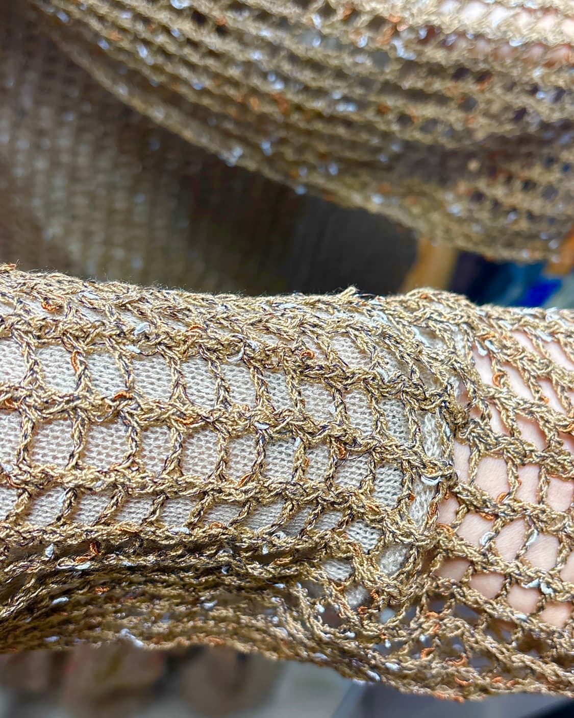 빈티지 그물 네트 여름 오프숄더 니트 상품이미지3