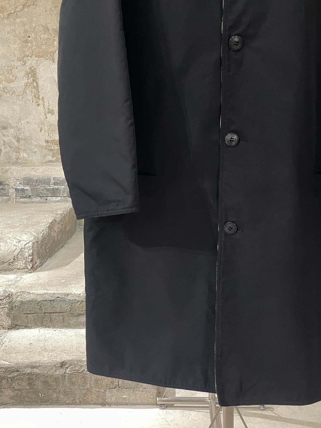 지아니 베르사체 블랙 클래식 폴리에스터 코트 상품이미지4