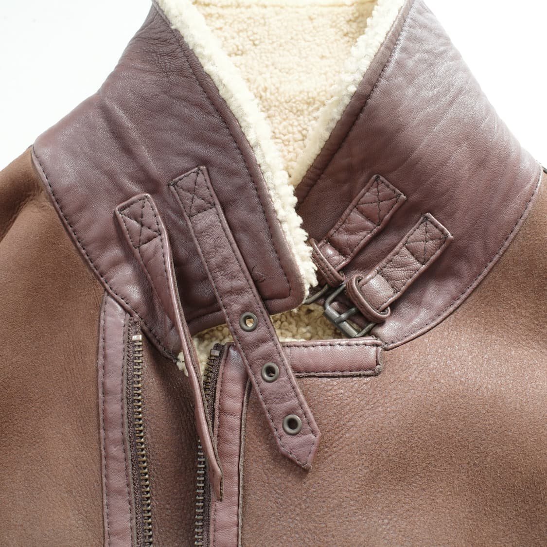 90s 노티카 리얼 양털 스웨이드 가죽 무스탕 무톤 B3 플라이트 자켓 상품이미지3