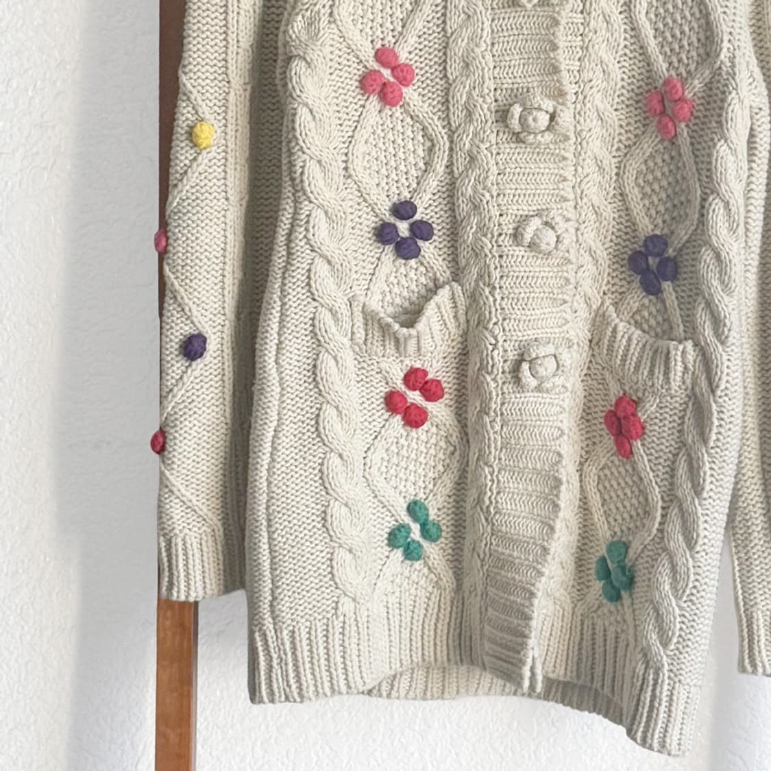 플로랄 캔디 후드 니트 롱 가디건 상품이미지3