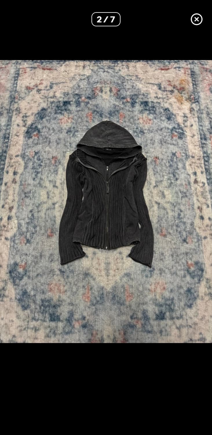 Nini lack layered zipper grunge hoodie 상품이미지1