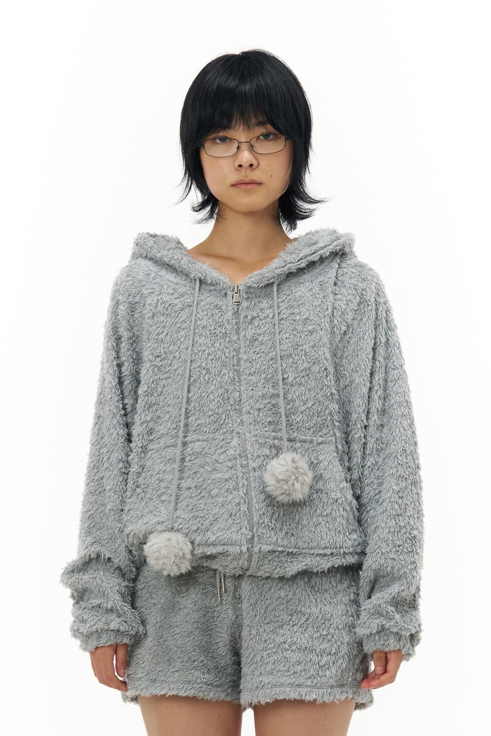 파히섬 Towel Fur Zip-Up Hoodie_Grey 상품이미지1