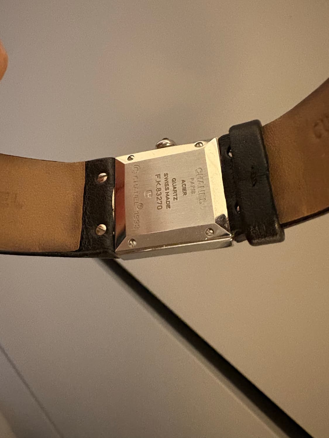 CHANEL 마트라세 19mm 쿼츠 스틸 블랙 레더 여성시계 상품이미지4