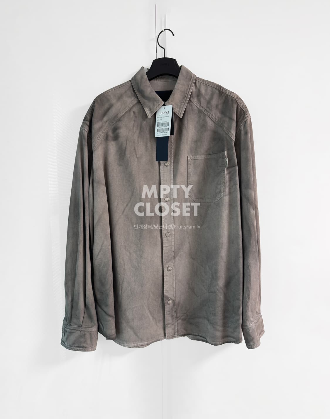 [46] 준지 25fW 페인티드 데님 셔츠 베이지 상품이미지2