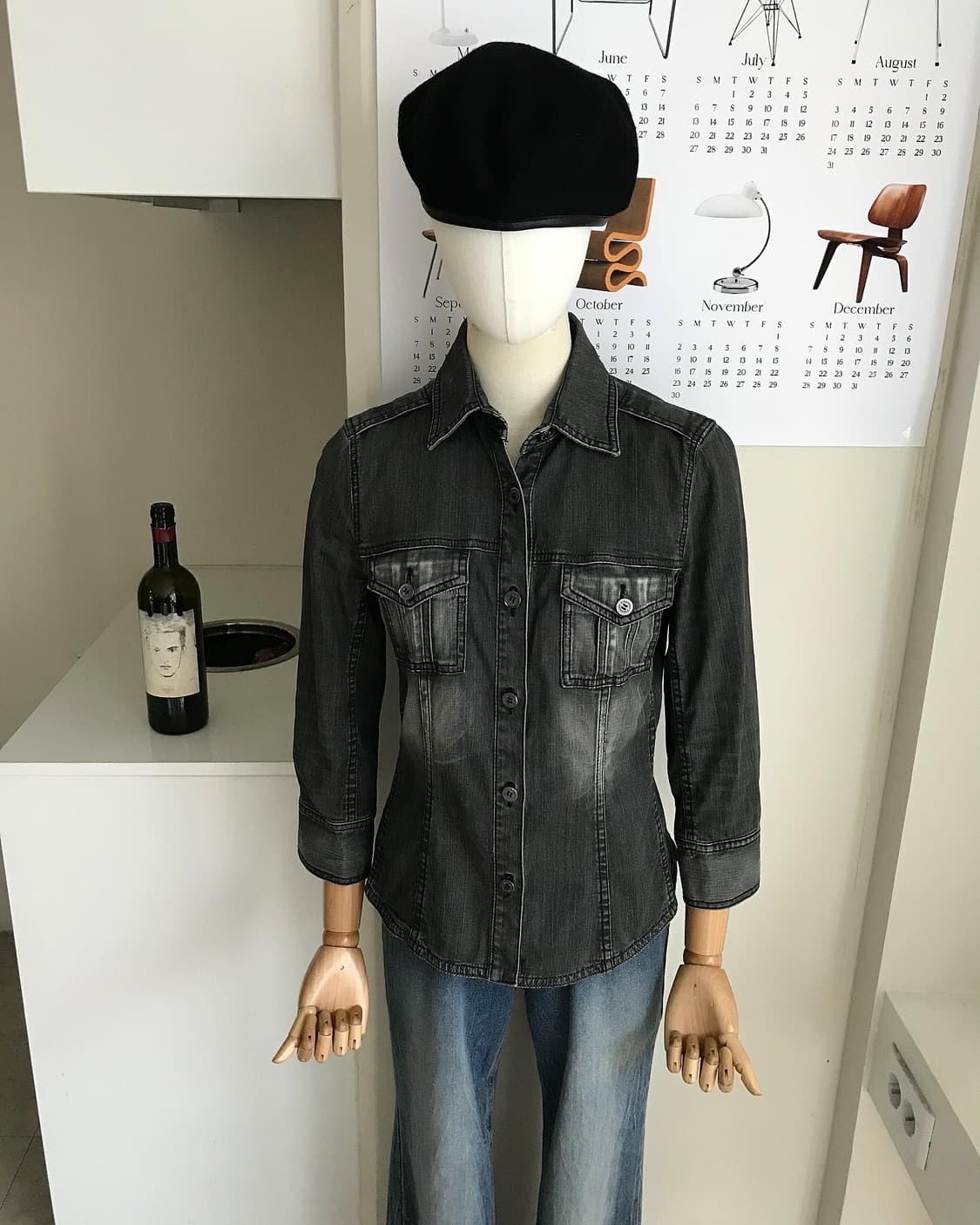 버버리 흑청 워싱 데님 셔츠 자켓 상품이미지7