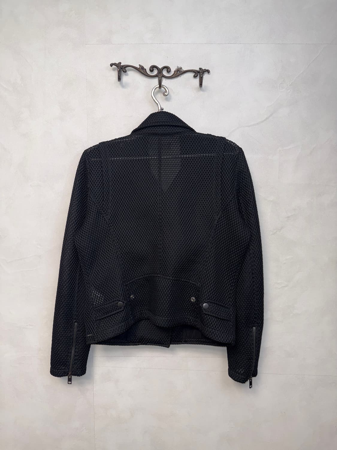 DIESEL black mesh rider jacket  상품이미지4